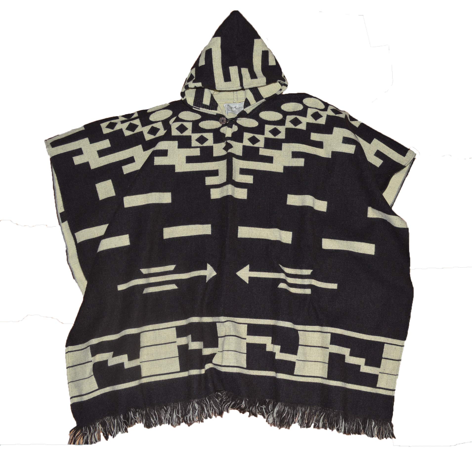 Wigwam Stilvoller, handgefertigter Poncho mit Kapuze im mexikanischen Stil (braun)