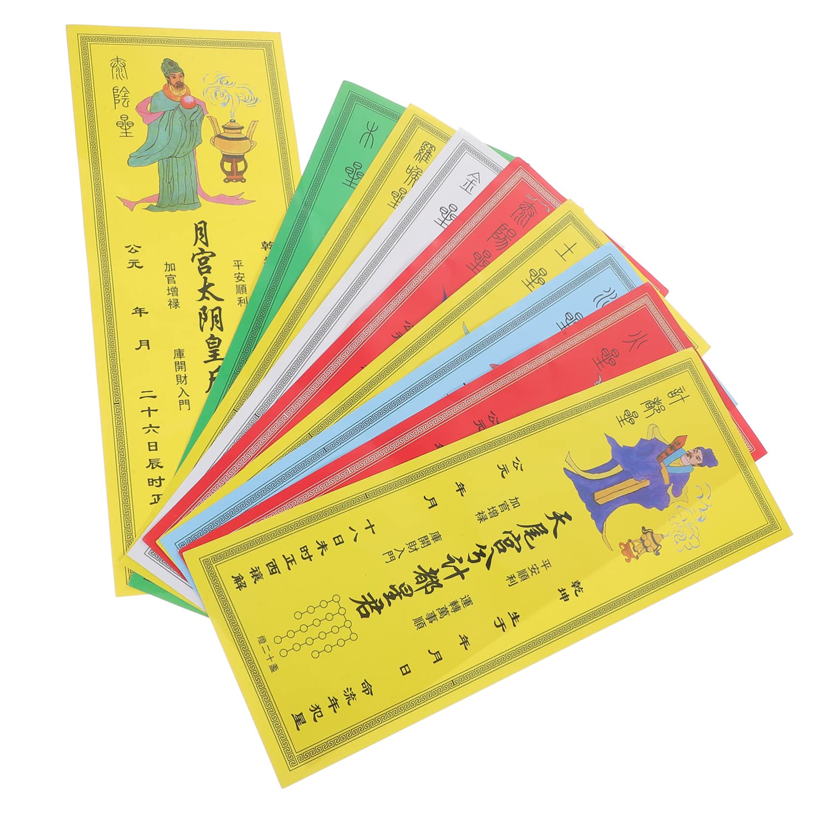 PLAFOPE Chinese Style Feng Shui Cards 9pcs Tai Sui Amulet Cards Amulet for Protection Chinese Decor for Home Office Car Present