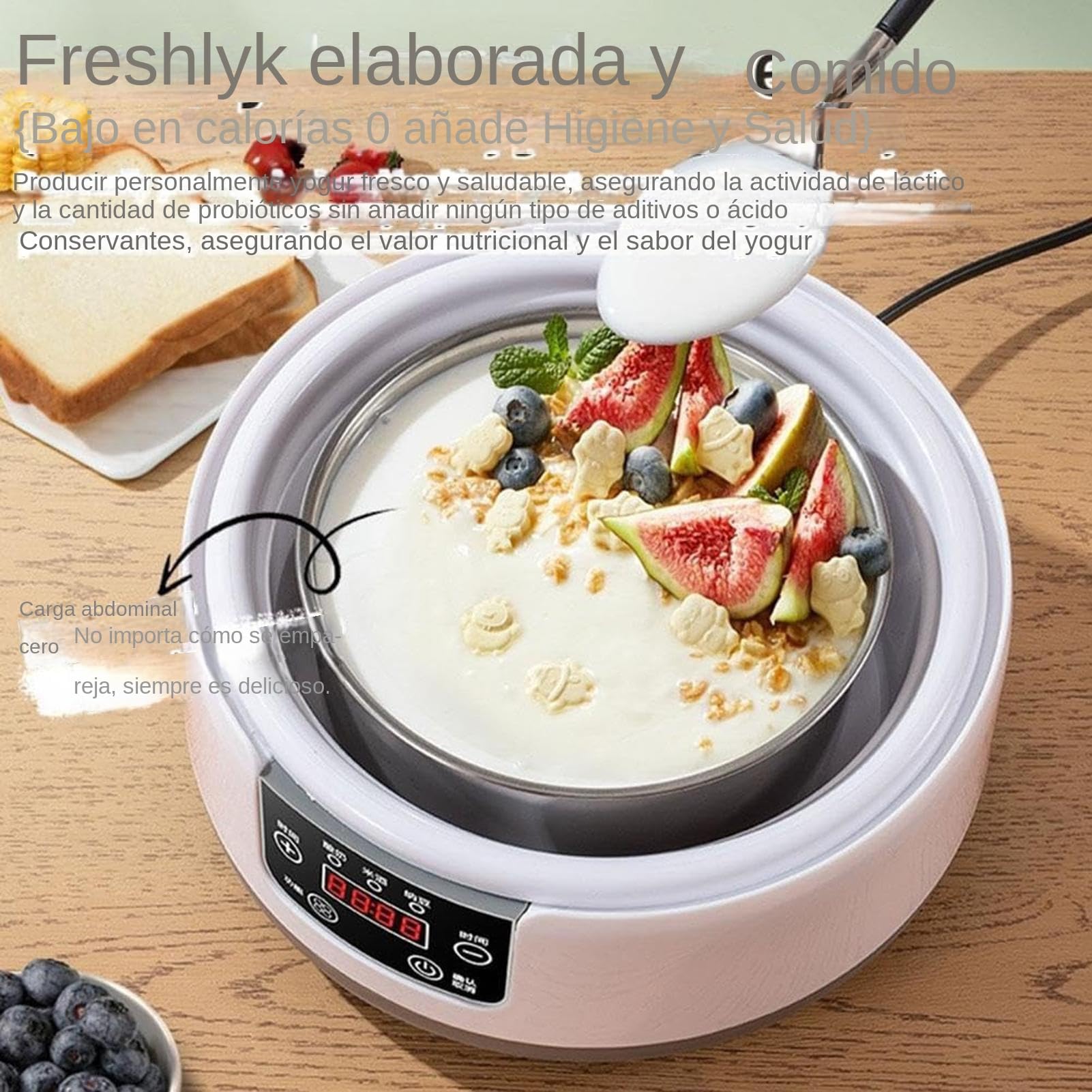 Máquina para Hacer Yogur,Máquina De Yogur Inteligente con Tiempo Y