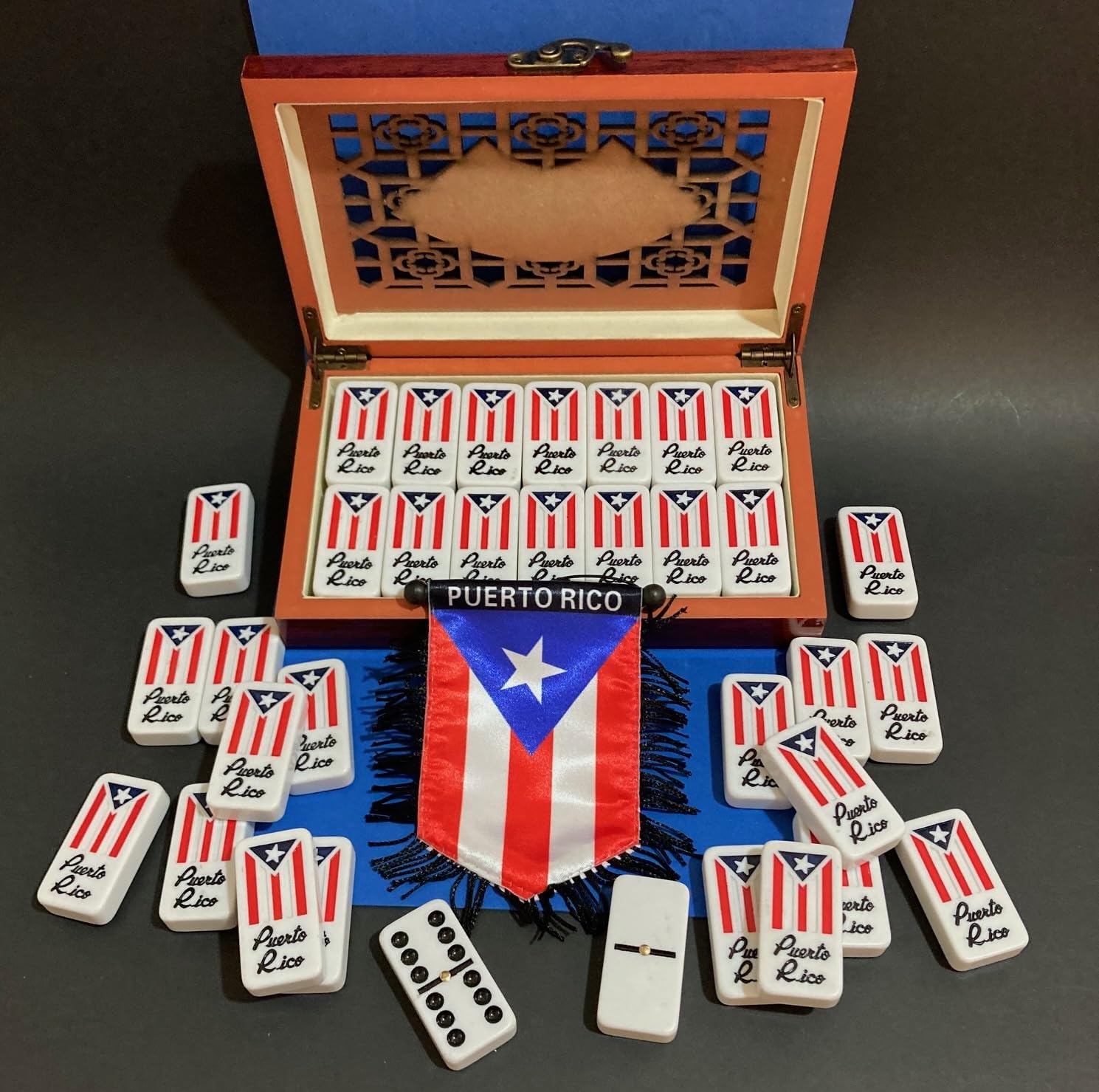 Puerto Rico Classic Double Six Juego de dominó – Calidad Premium con estuche de almacenamiento de madera 6