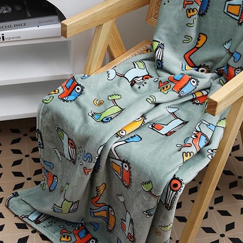 Miniatura 2 de Manta de franela suave con temática de ingeniería para niños, 60 x 70 pulgadas, para niños y niñas, cómoda y acogedora para todas las estaciones.