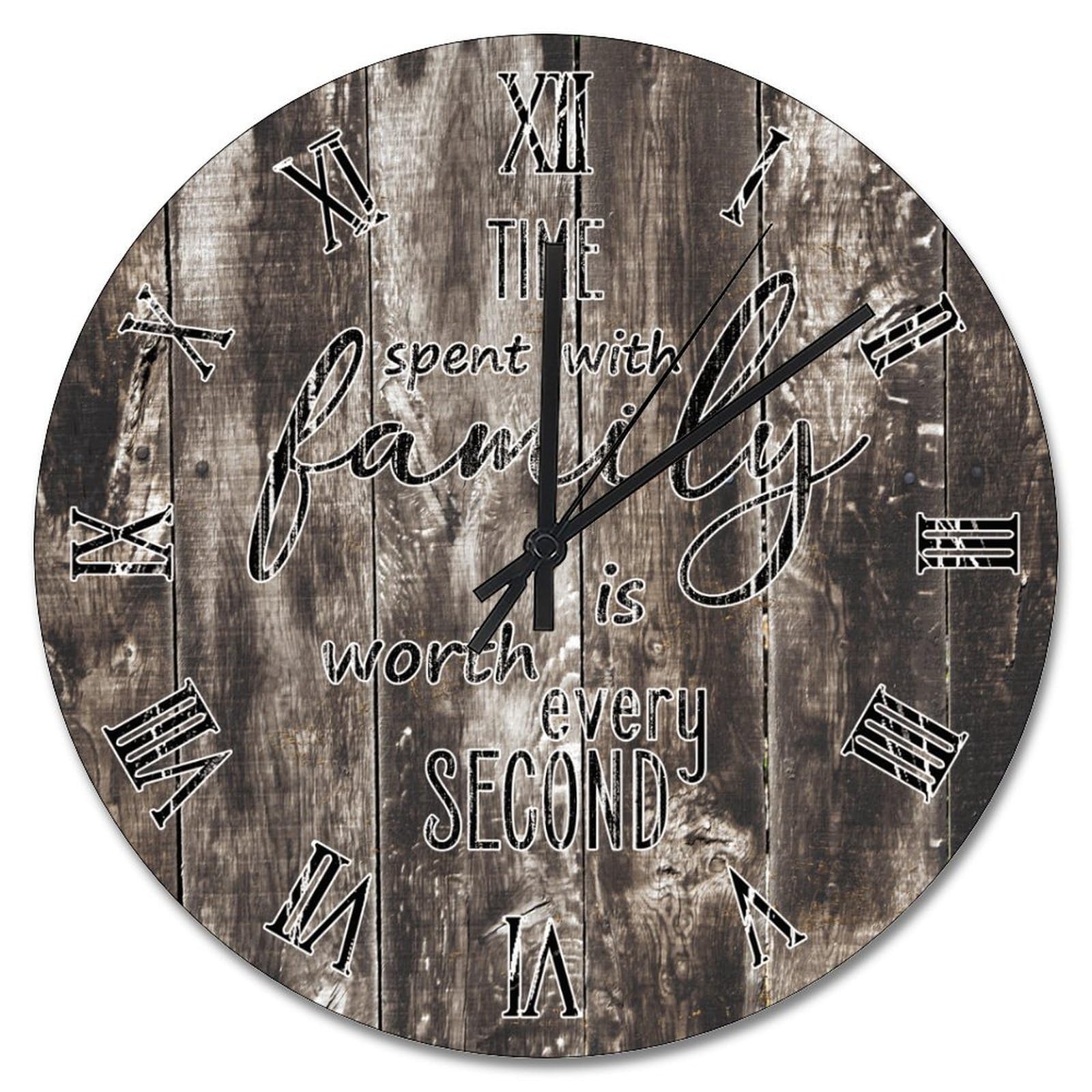 Horloge murale en bois vintage 38 cm à piles décorative pour chambre