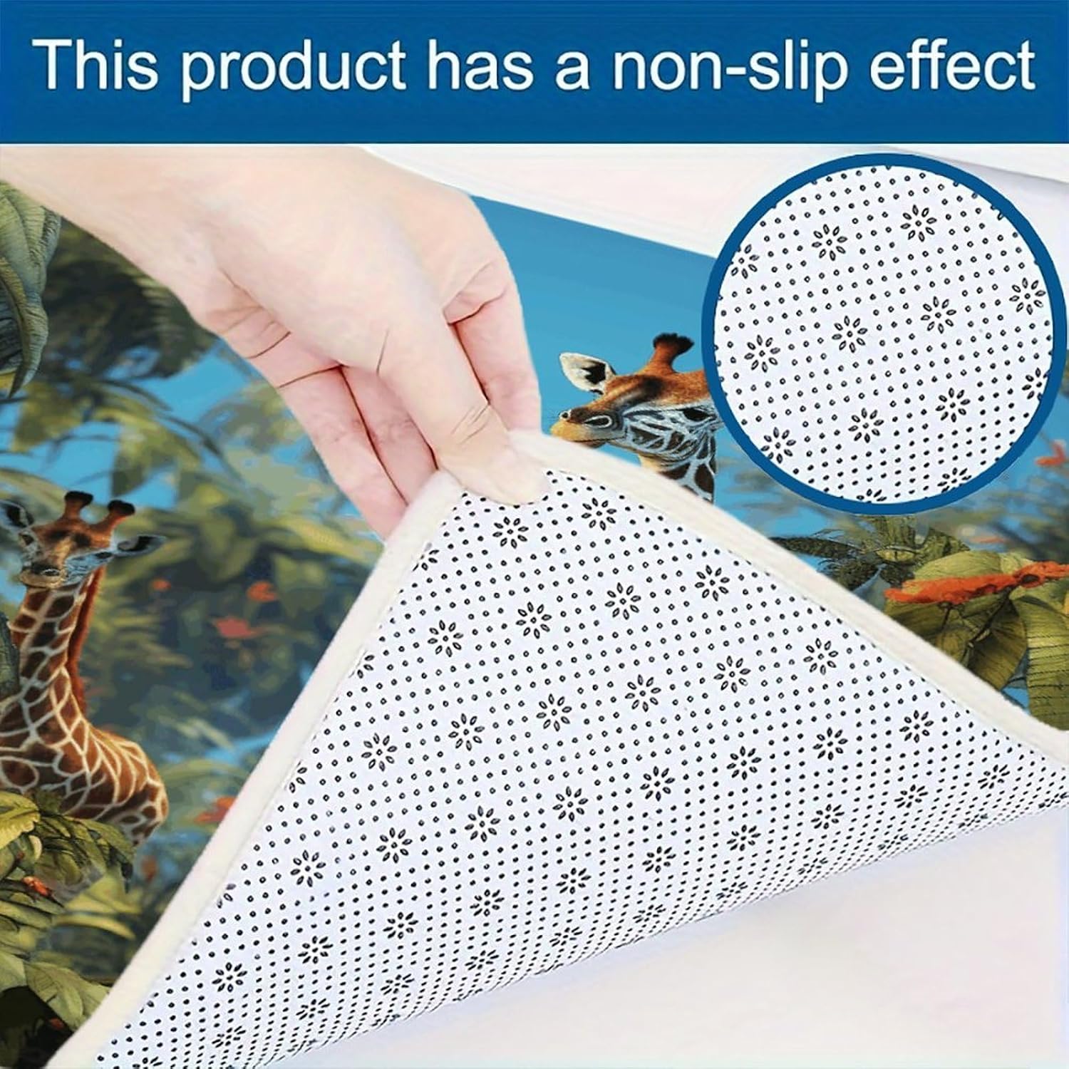 Jungle Giraffe Kitchen Mats for Floor 3PCS Waterproof Low-Profile Kitchen Rugs Floor Mat Non Slip Anti Fatigue Mats Comfort Standing Mat Runner Rug Area Rug 6"x24"+20"x31"+17"x47"