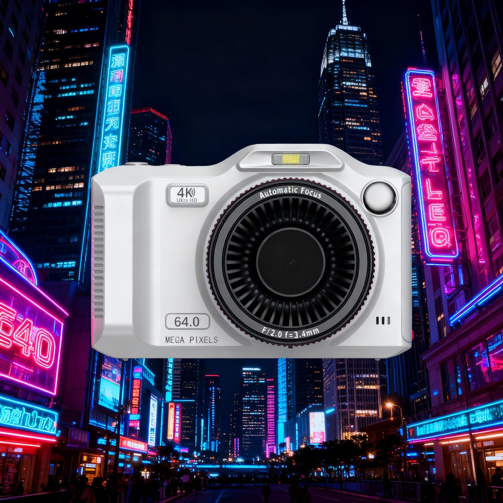 FACAIIO Cámara digital 4K con cámaras delanteras y traseras, visor HD de 2.8 pulgadas, zoom de 18x, creación de contenido de redes sociales habilitado para WiFi, color plateado