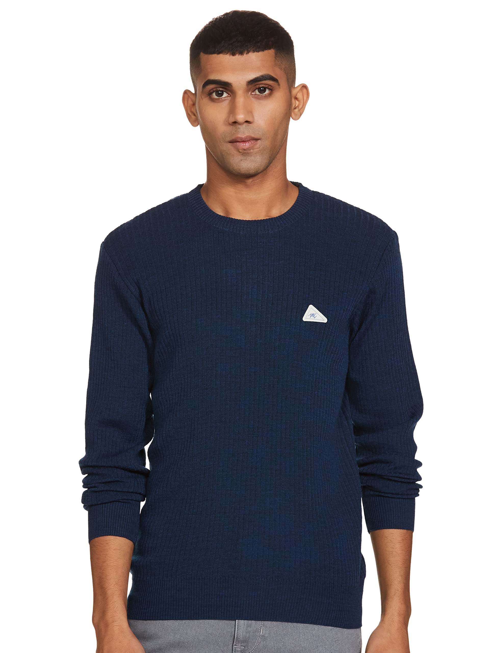 Monte CarloMens Blend Wool Solid Round Neck Pullover