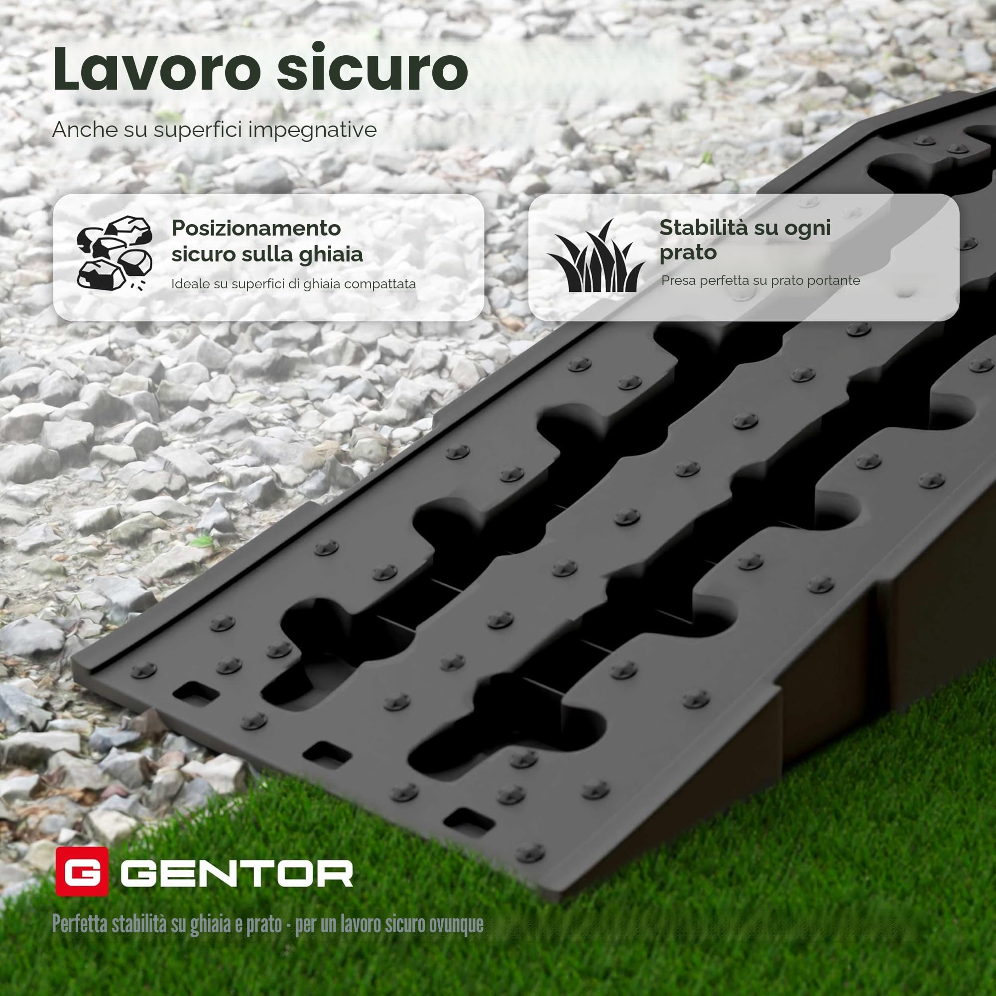 Set di 2 rampe di carico per auto, auto e rimorchi, rampa per auto fino a 5 tonnellate di carico – aiuto di carico per camper, garage e officina – ad alta capacità come alternativa al cric