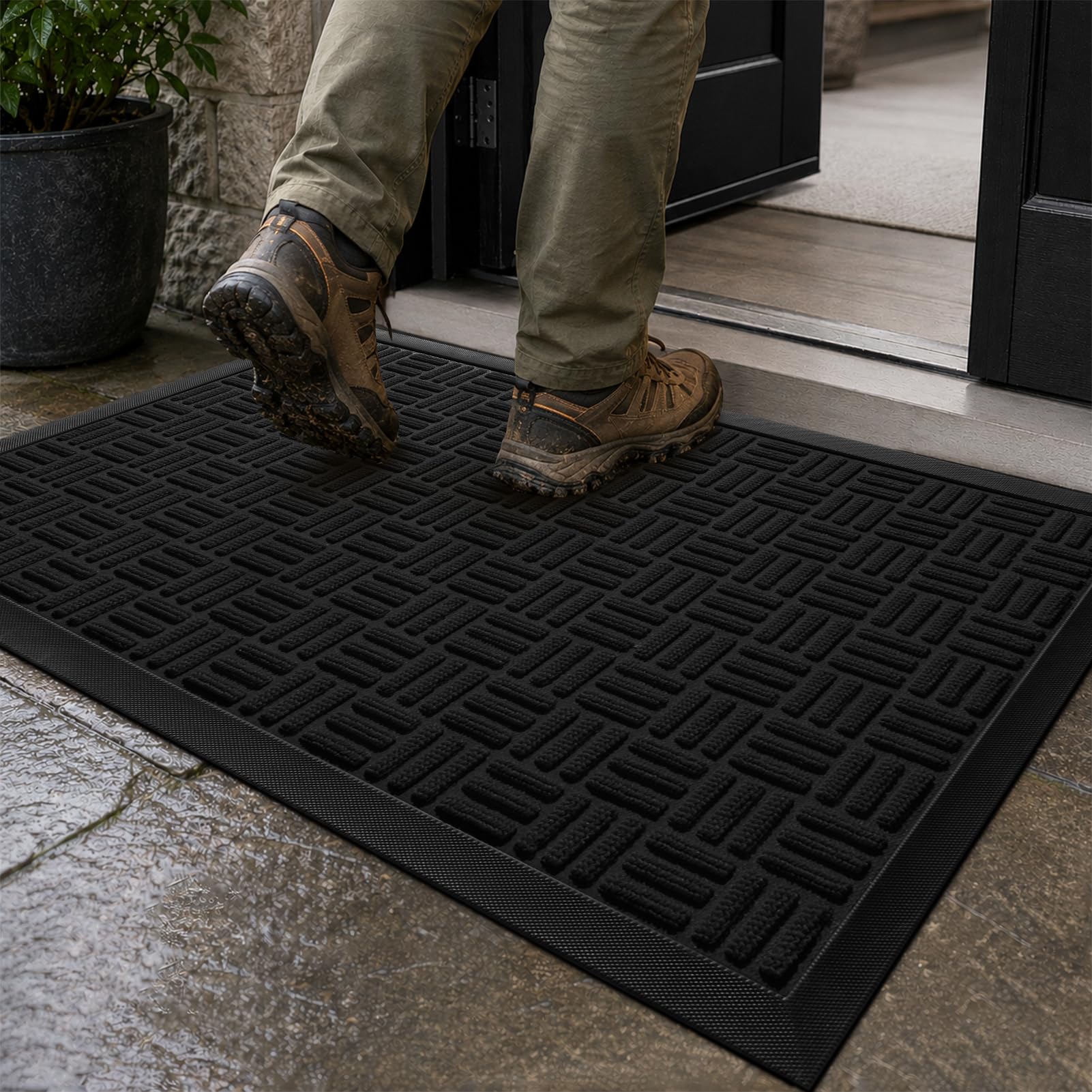 Mibao Gray Doormat - Heavy Duty Outdoor & Indoor Mat -16 Mibao Gray Doormat - Heavy Duty Outdoor & Indoor Mat -16