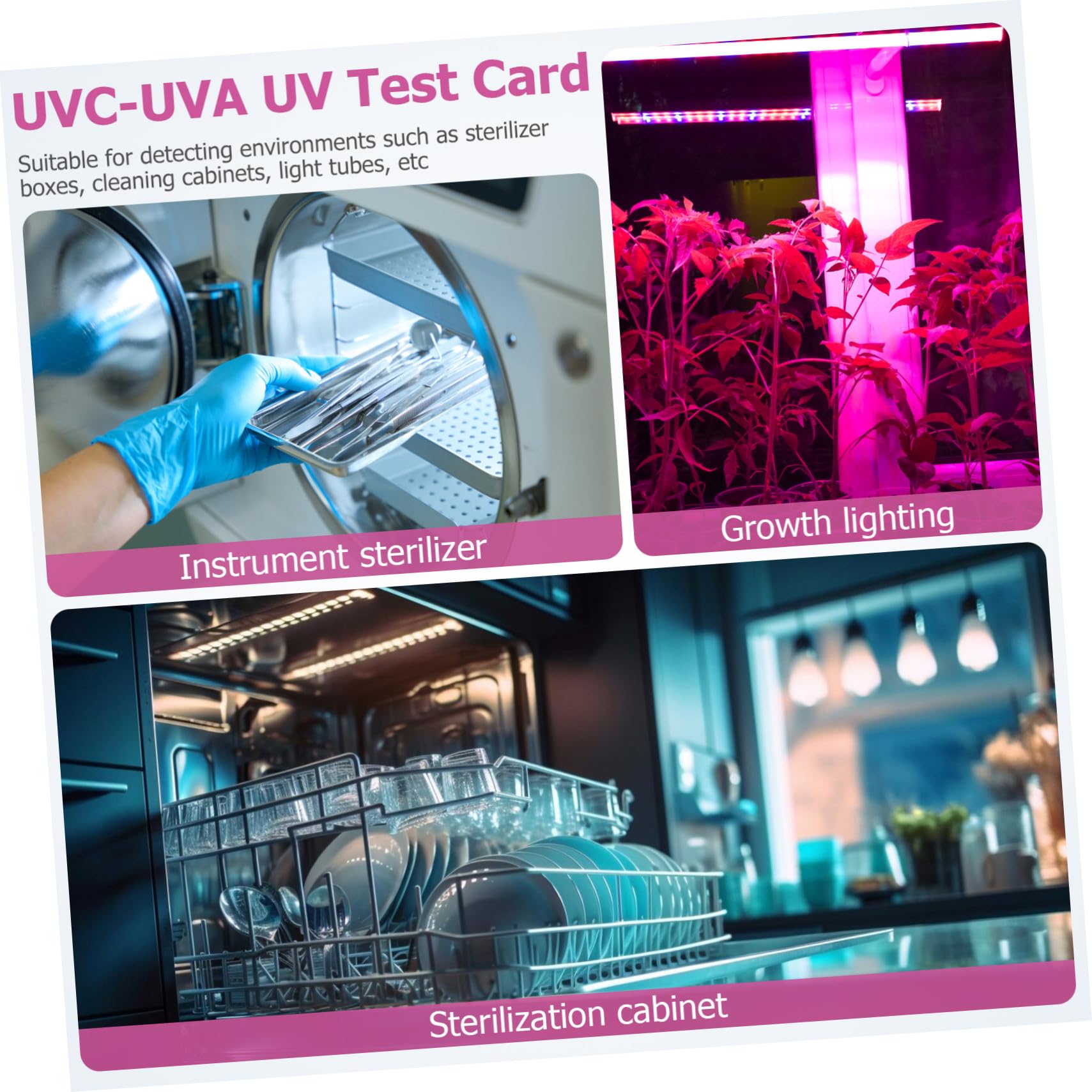 Holibanna 5 pezzi Schede Indicatore Uvc Test UV Strisce Compatte e Portatili per Monitoraggio e Intensità Luce UV