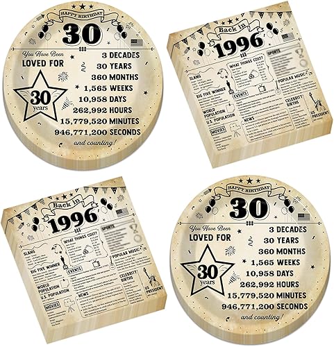 Miniatura 15 de 50 piezas de platos y servilletas de papel para fiesta de los 90 CD mix de los 90 platos de postre para fiesta temática de los 90 decoración retro