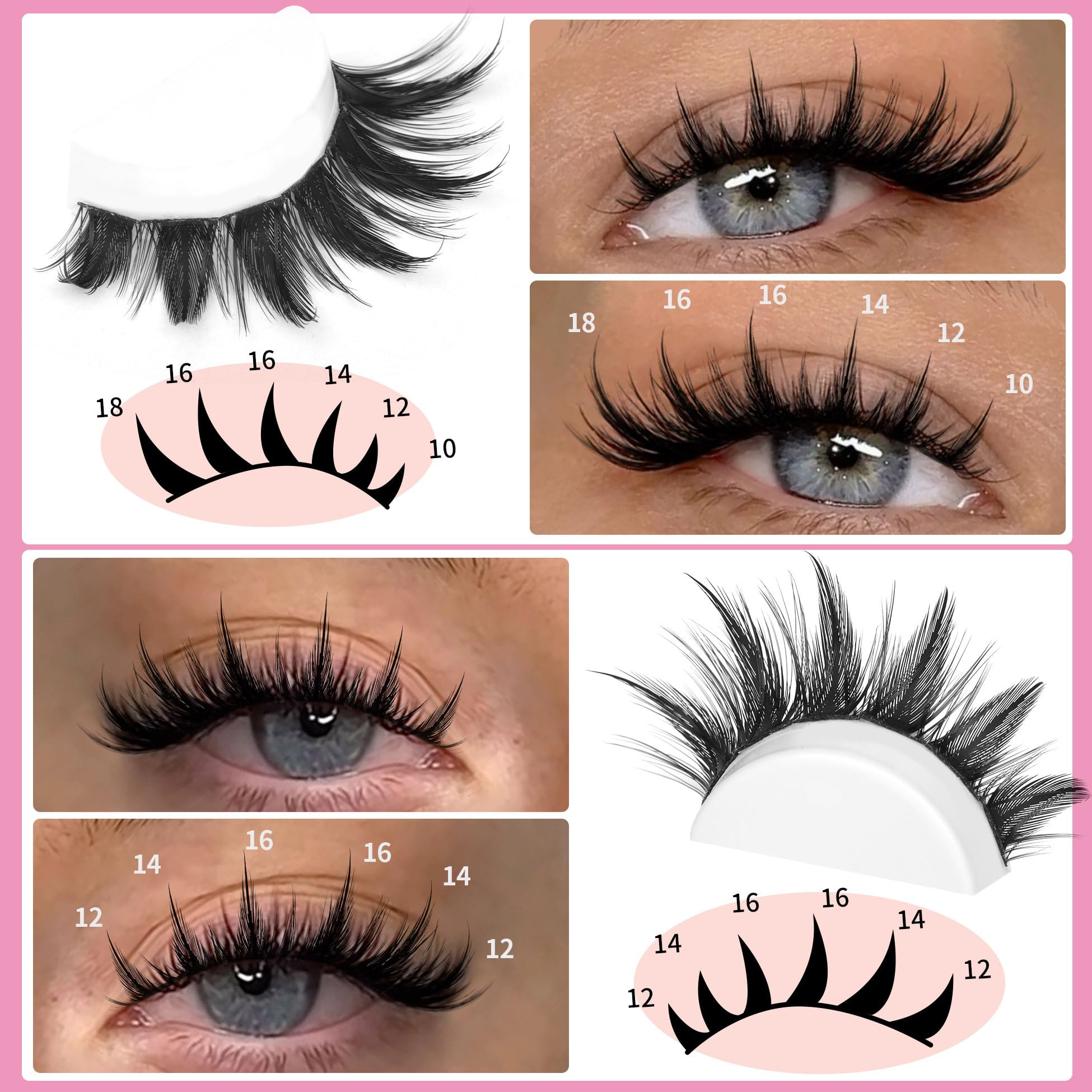 Doll Lash Clusters Manga Eyelash Extensions Cosplay Spiky Individual Lashes Extensions Anime Eyelash Clusters 168Pcs 10MM-18MM Thick Natural DIY Clusters - Image 3