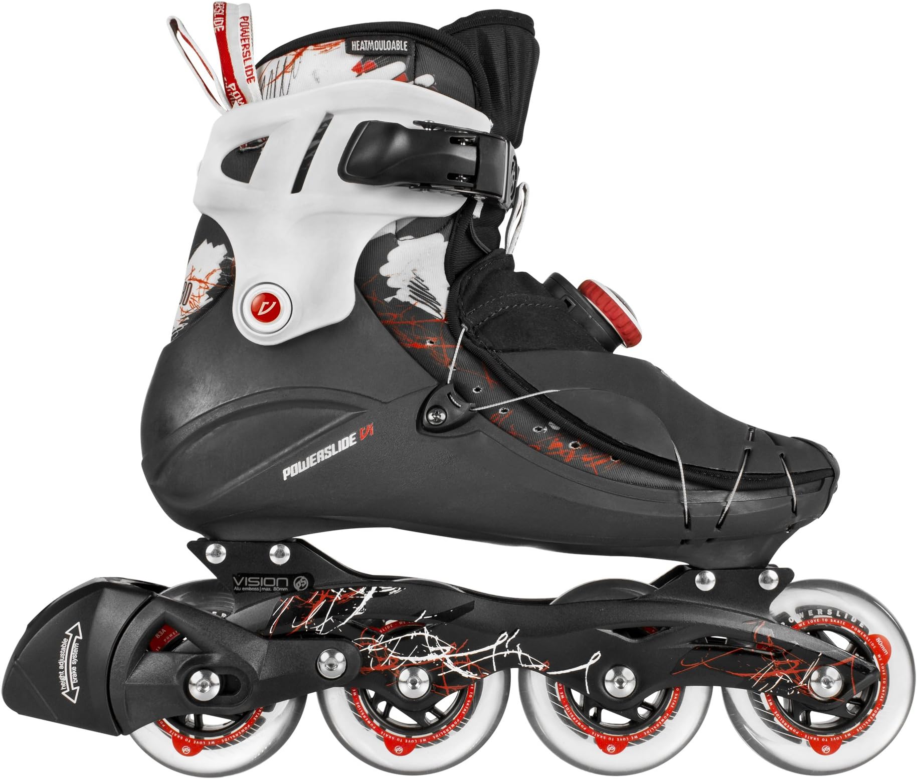 Powerslide Vi 80 Men's Inline Skates black Nero - nero/rosso