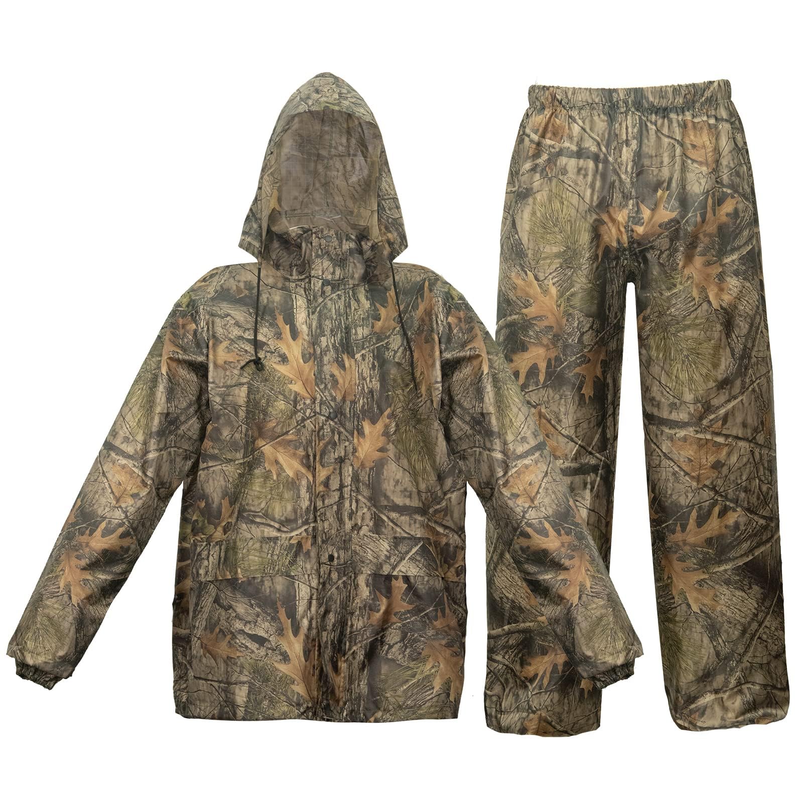 LOOGU Camo Rain Suit - Rain Gear for Men Waterproof, Lightweight Rain Coat, Breathable Mens Rain Jackets Hood