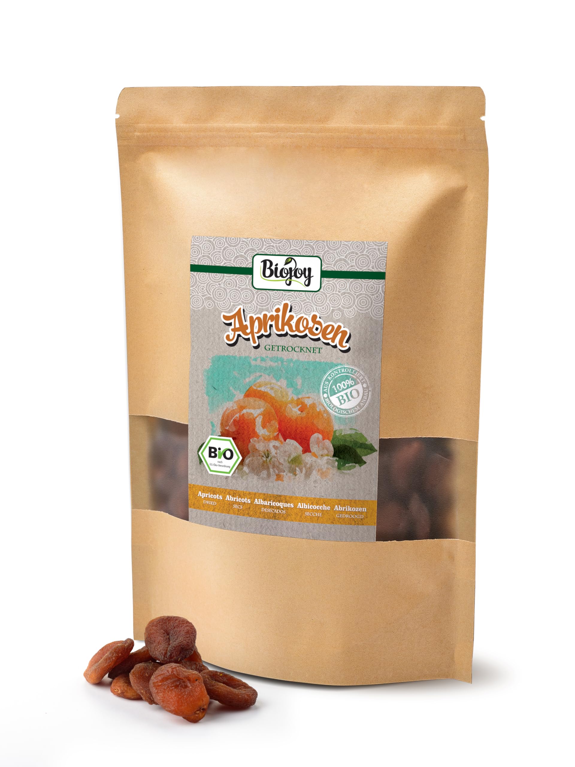 Biojoy Albicocche secche BIO (1 kg), senza zucchero aggiuntо e senza solfiti