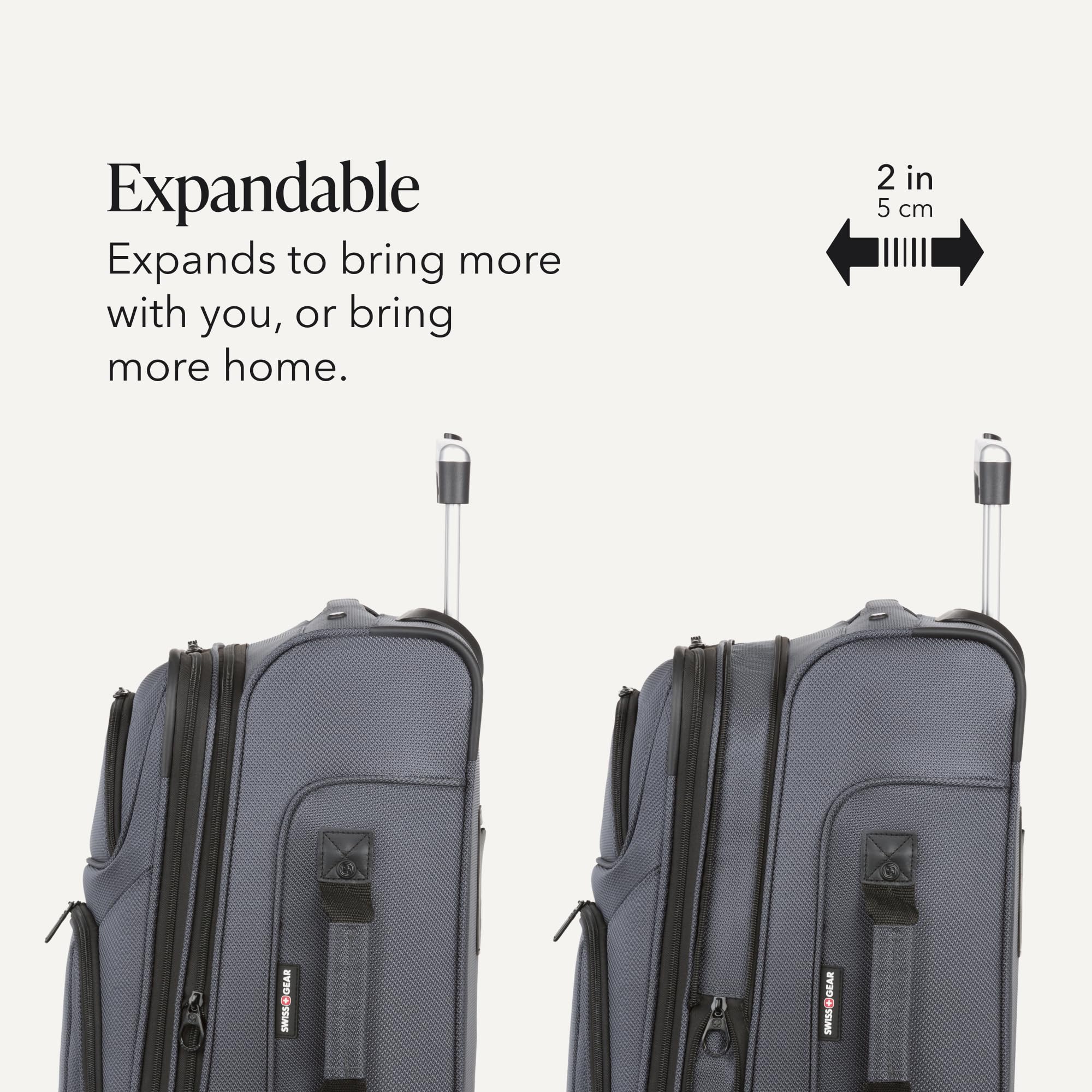 SWISSGEAR Sion Carry-On Spinner Luggage, Softside Expandable, Lightweight Suitcase, Dark Grey, 22.75-Inch view 4