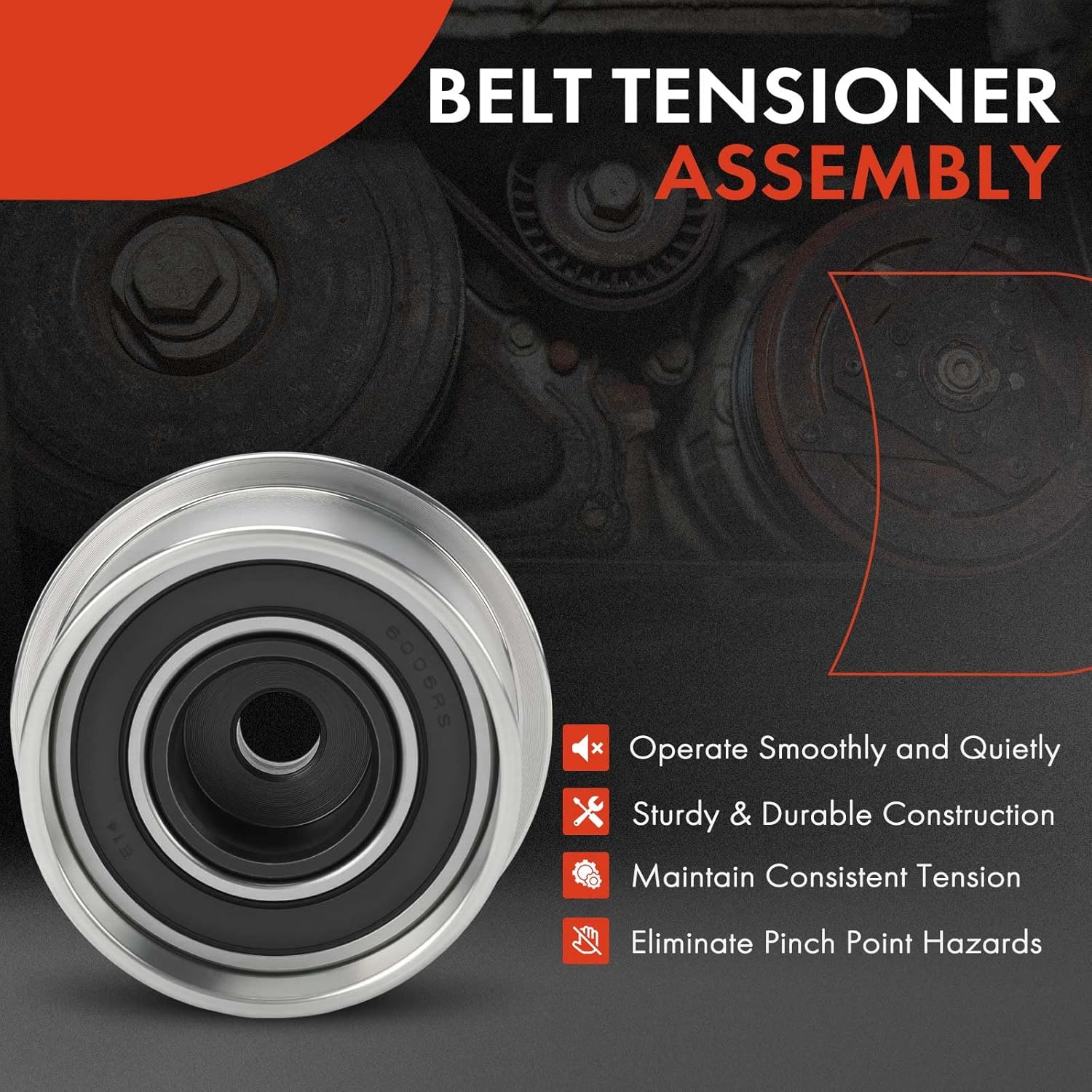 A-Premium Belt Idler Pulley Compatible with Subaru Outback 2000-2012, Forester 1999-2010, Impreza 1999-2011, Legacy 1999-2011, Baja 2003-2006 & Saab 9-2X 2005-2006, 2.5L
