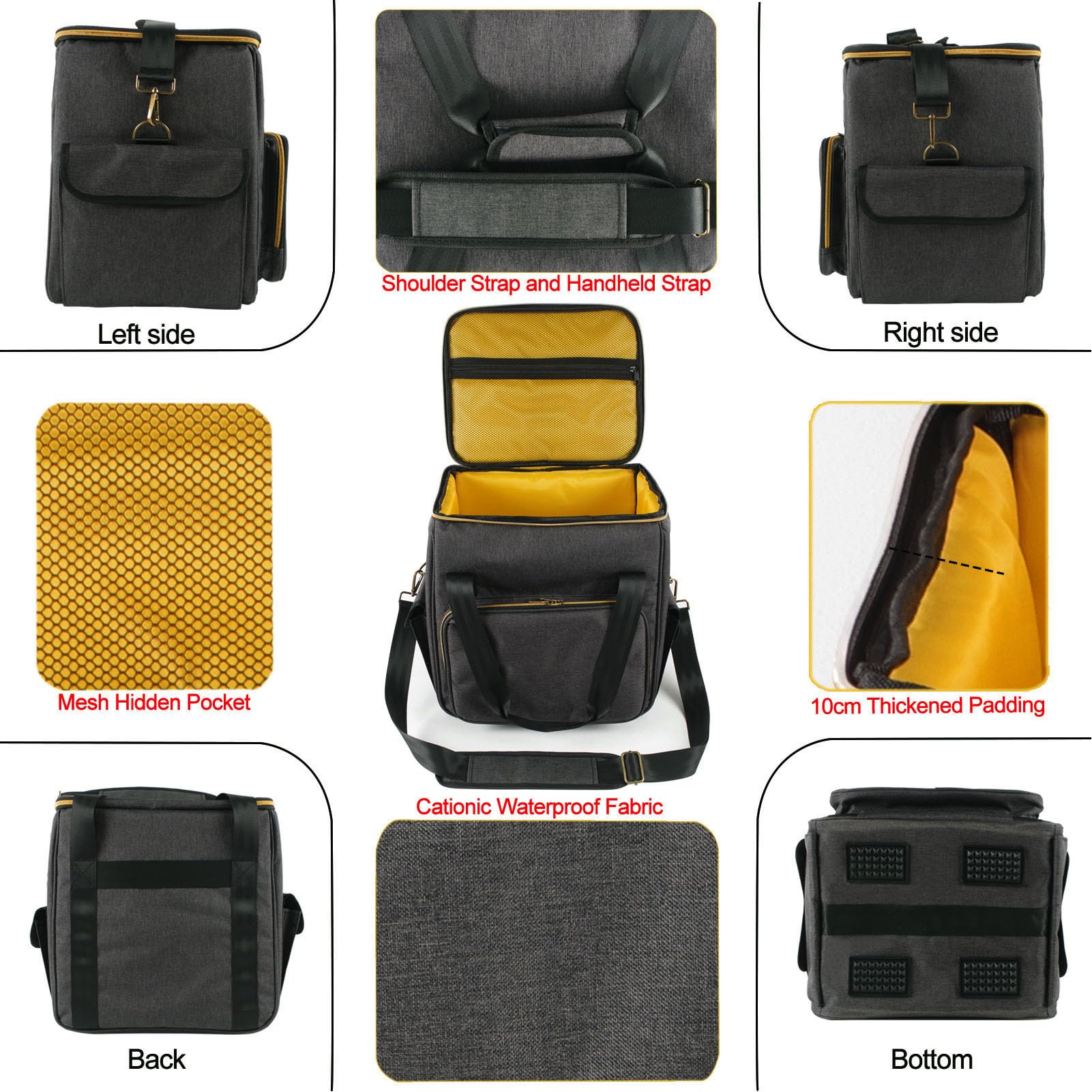 Luocute Sac de Transport pour Disques, Rangement Portable en Vinyle avec Protection Inférieure Rembourrée et Séparateurs Amovibles, pour Disques 7, 10 et 12 Pouces, Collection de