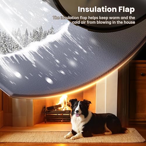 Miniatura 2 de Puerta de perro con 3 solapas, puerta grande para perros, puerta para perros para instalar en puertas o paredes interiores y exteriores, capa de