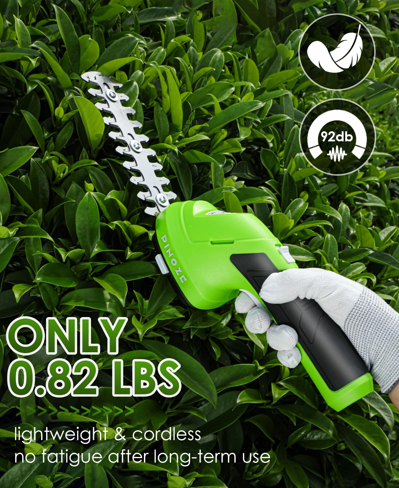 PINOZE Cisaille à gazon et taille-haie sans fil – 2 en 1 portable 7,2 V, petit taille-buisson électrique, 2,0 Ah alimenté par batterie rechargeable pour jardin, cour, entretien de pelouse