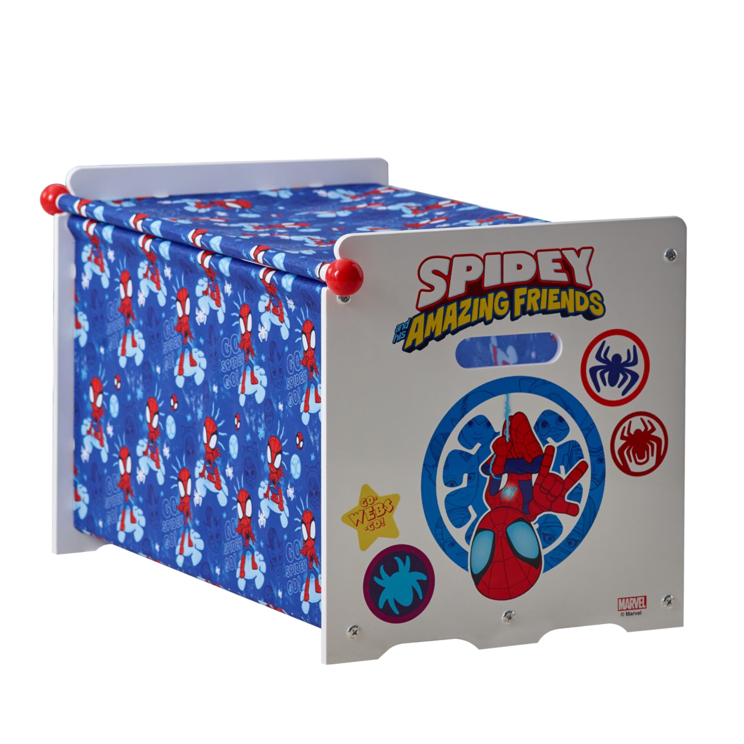 SPIDER-MAN Marvel Spiderman - Baúl para juguetes de madera y tela