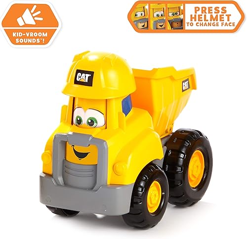 Miniatura 5 de CAT Juguetes de construcción, Junior Crew Construction Pals - Vehículo educativo preescolar con sonidos de sala de niños y cara animada, para