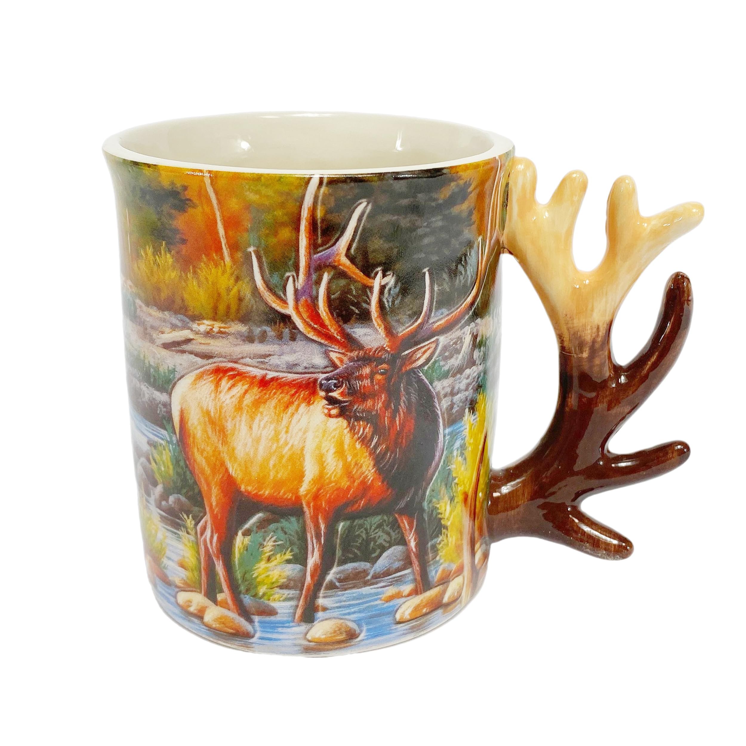 Rivers Edge Products 3D Ceramic Coffee Mug with Handle 15 Ounces Espresso Cups and Coffee Cups Ceramic Perfect