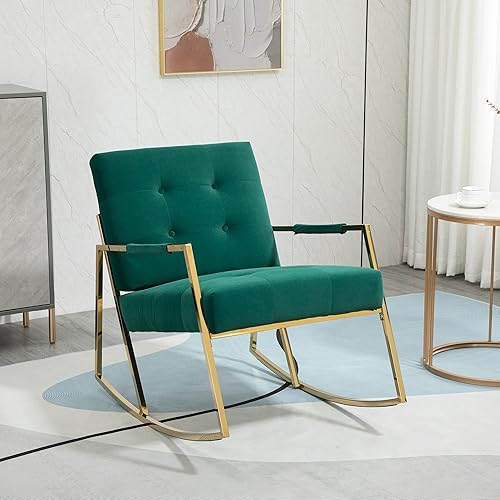 HomSof Guardería mecedora naranja, cómodo asiento acolchado mecedor, sofá moderno para dormitorio