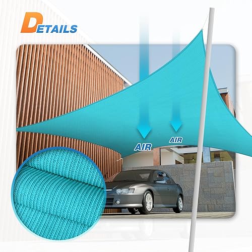 Miniatura 5 de TANG Toldo tipo vela rectangular de 16' x 20', con bloqueo UV, para exteriores, toldo de sol para patio, tela para sombra cuadrada para porche,