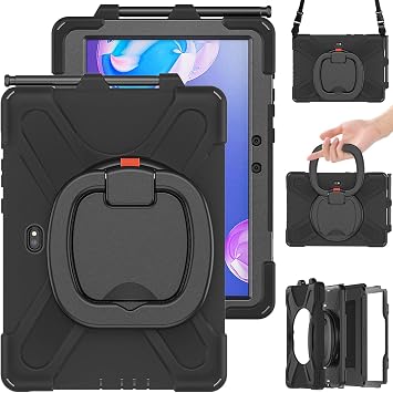 Samsung Galaxy Tab Active Pro 10.1 T540 T545 T547 Case Samsung Galaxy Tab Active Pro 10.1 T540 T545 T547 Cover Shockproof Pen Storage 360 Degree Rotating Stand Shoulder Strap Adjustable Length