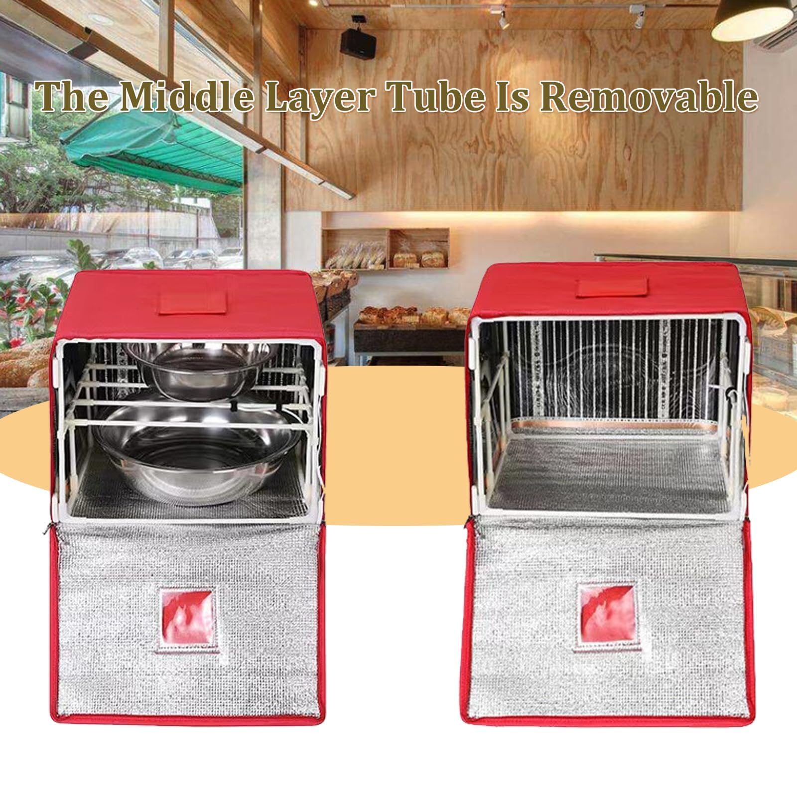 Fermentador Masa Eléctrico, Control Temperatura: Temperatura Ambiente 50 ℃, Resistente Suciedad+ Evita Desgarros/Impermeable, para Hacer Yogur/Chocolate Templado,57L