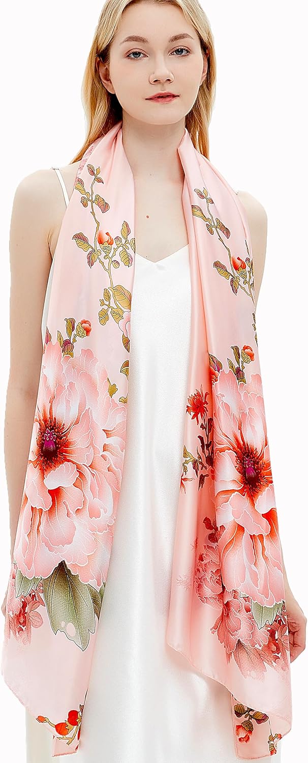 Gragengs Women Silk Scarves Long Satin Lightweight Outdoor Shawl Wraps Printed Head Scarf 70''X35'' - Image 5