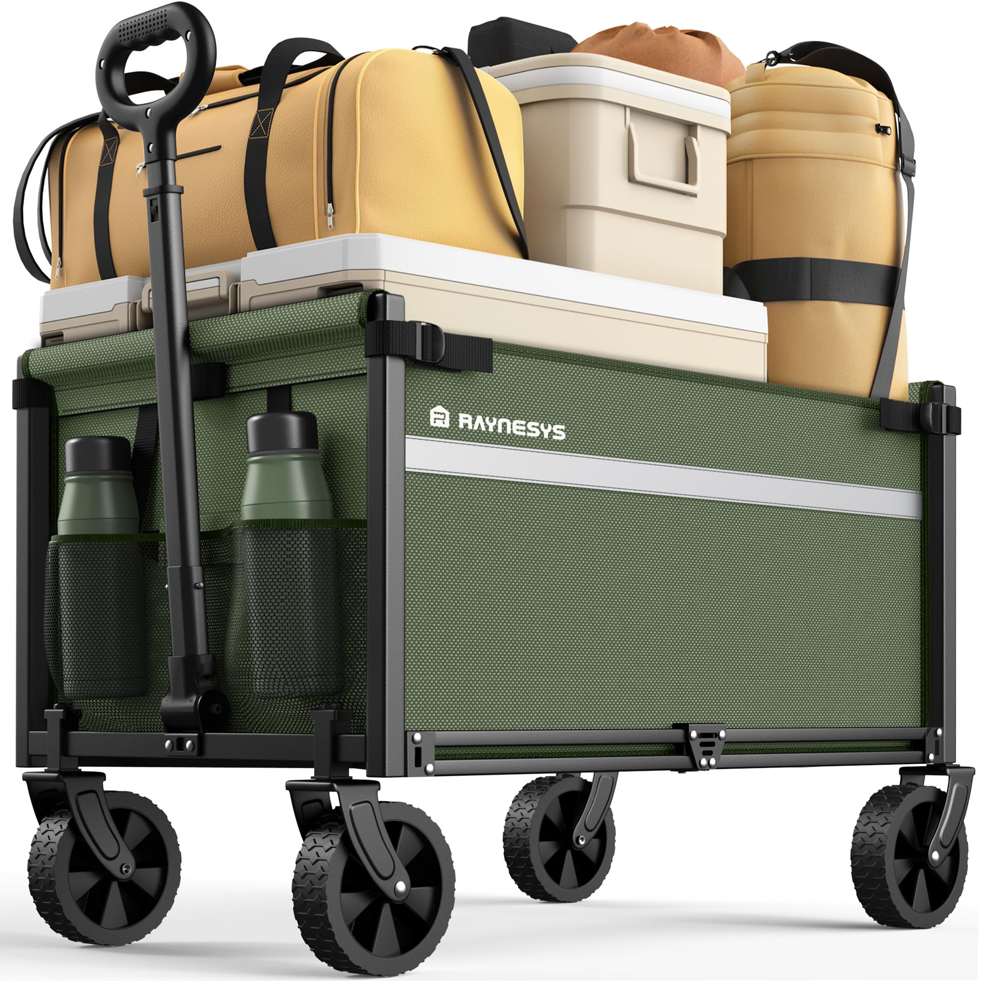 Collapsible Wagon Cart with Wheels, 330LBS for Grocery Shopping Camping