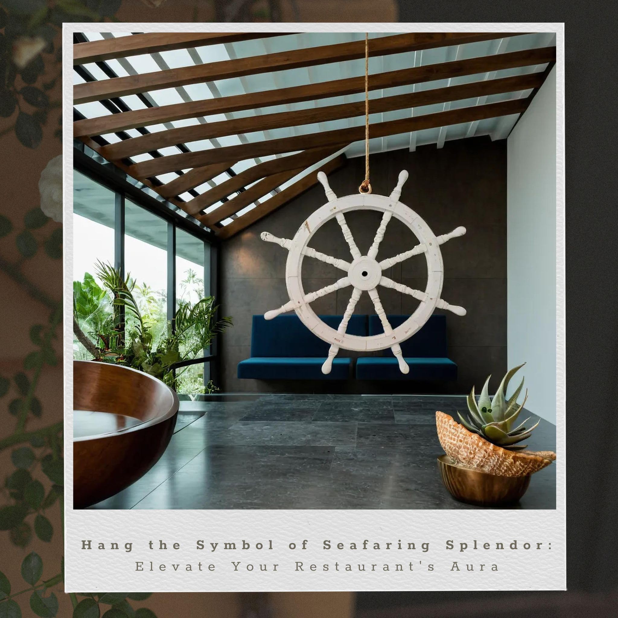 Nagina International Nautische Handarbeit aus Holz Schiff Rad - Home Wall Decor (30 Zoll, Antikweiß) Antikweiß
