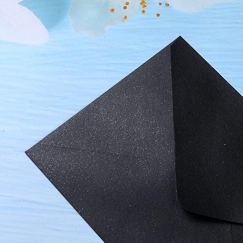Miniatura 8 de PONATIA Paquete de 50 sobres A7, sobres negros brillantes de 5.25 x 7.5 pulgadas, perfectos para tarjetas de invitación de 5 x 7 pulgadas,