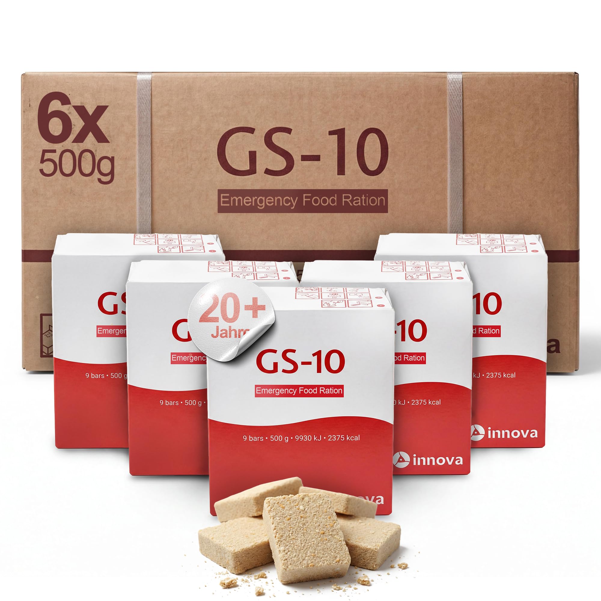GS-10 | Exclusives Emergency Food [12 x 500 Gramm] Langzeitnahrung - Notfallnahrung mit extrem langer Haltbarkeit | LIFE SAVING FOOD