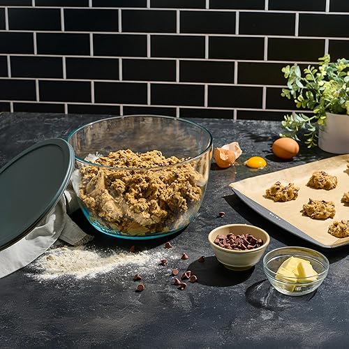 Miniatura 7 de Le'raze Escurridor de ensalada de vidrio con tapa hermética, sin BPA, lavadora giratoria de lechuga de fácil bombeo, cuenco de lavado de frutas con