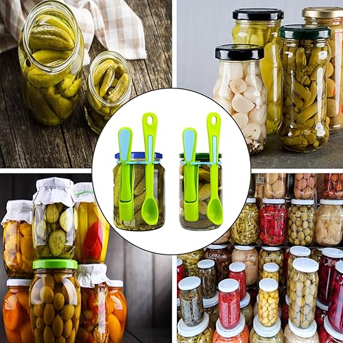 Miniatura 7 de Paquete de 2 cucharas de aceituna y tenedor de pepinillo, herramienta para recogedor para tarro, accesorio de cocina