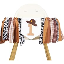 One Banner For High Chair - Cowboy Rodeo 1st Birthday High Chair Banner Highchair Garland Western Cake Smash Photo Props Dominic