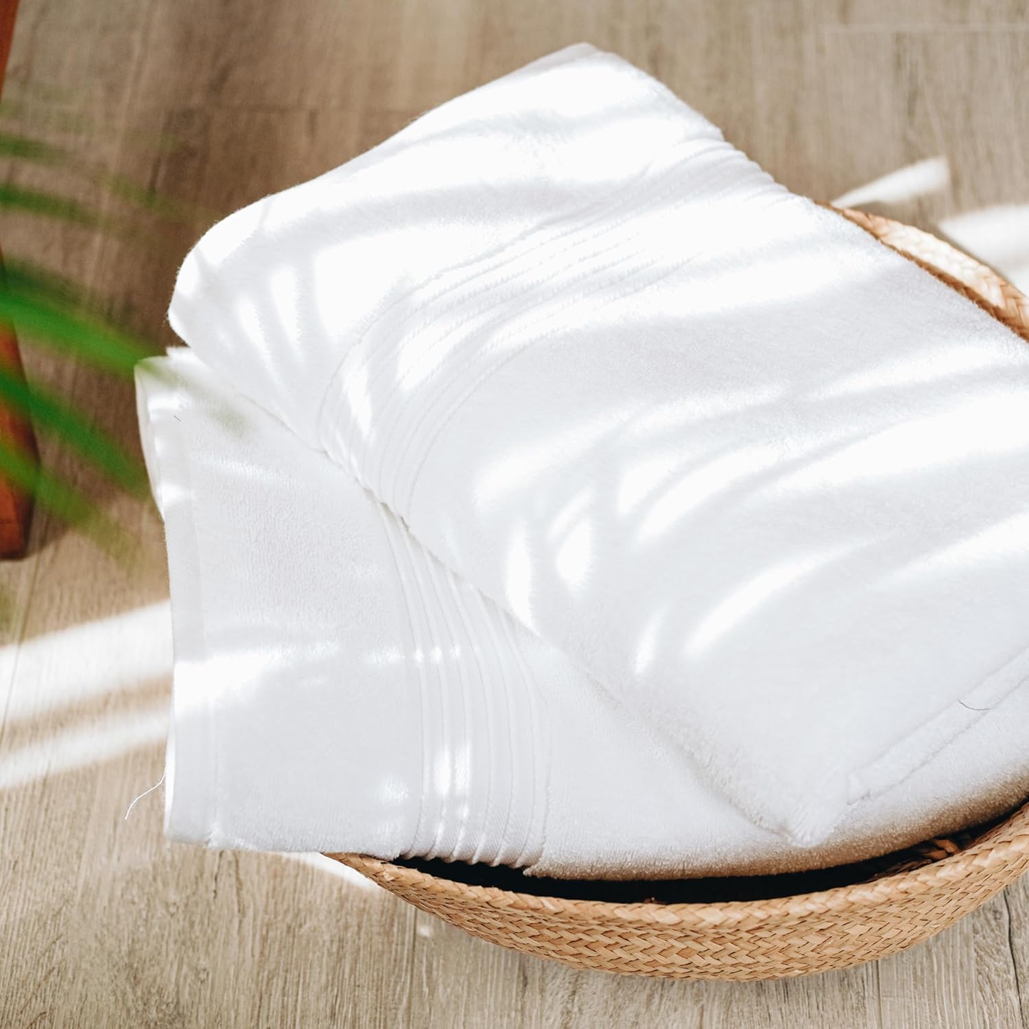 Milara Turkish Super-Plush Bath Towels Set 2-Piece | Premium Cotton Bath Towel Set Absorbent, Durable with Hanging Loops | White Color Turkish Bath Towels, (27 x 54 Inches)