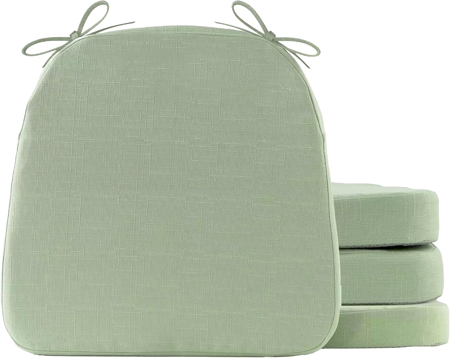 (Only 2 j)Battilo Chair Cushions for Dining Chairs with Ties, Indoor/Outdoor Kitchen Chair Pad with Non-Slip Backing, Dining Seat Cushion with Machine Washable Removable Cover, 16\"x16\"x2\", Set of 4, Sage Green Sage Green 4 Count(Pack of 1)
