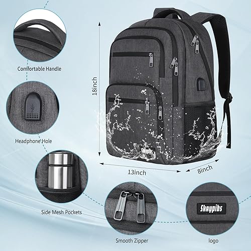 Miniatura 4 de Backpck - Mochila escolar para hombres y mujeres, mochila escolar para niños y adolescentes, mochila para laptop de 15.6 pulgadas con puerto de