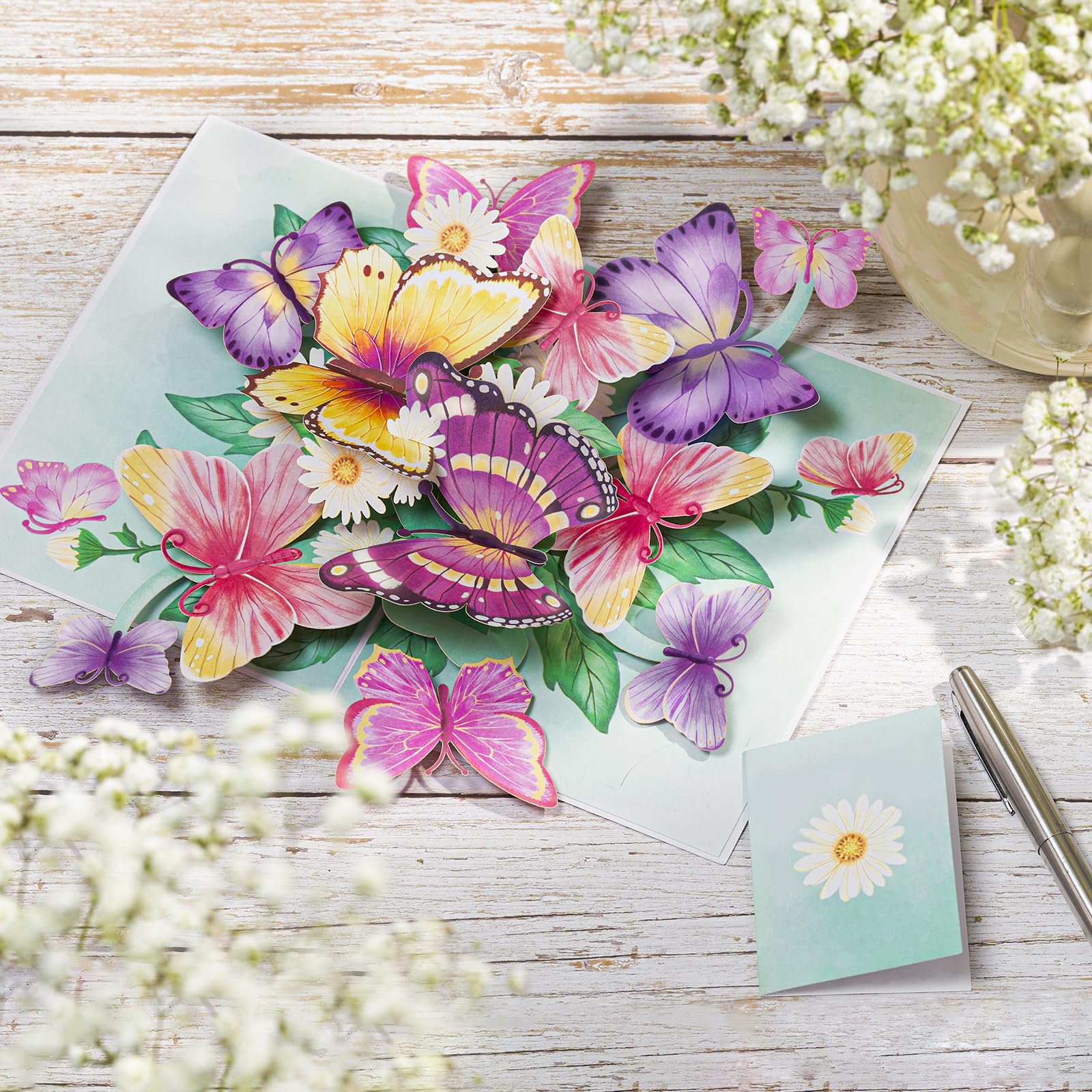 Amazon.com : POPWOW Butterfly Pop Up Card, Colorful