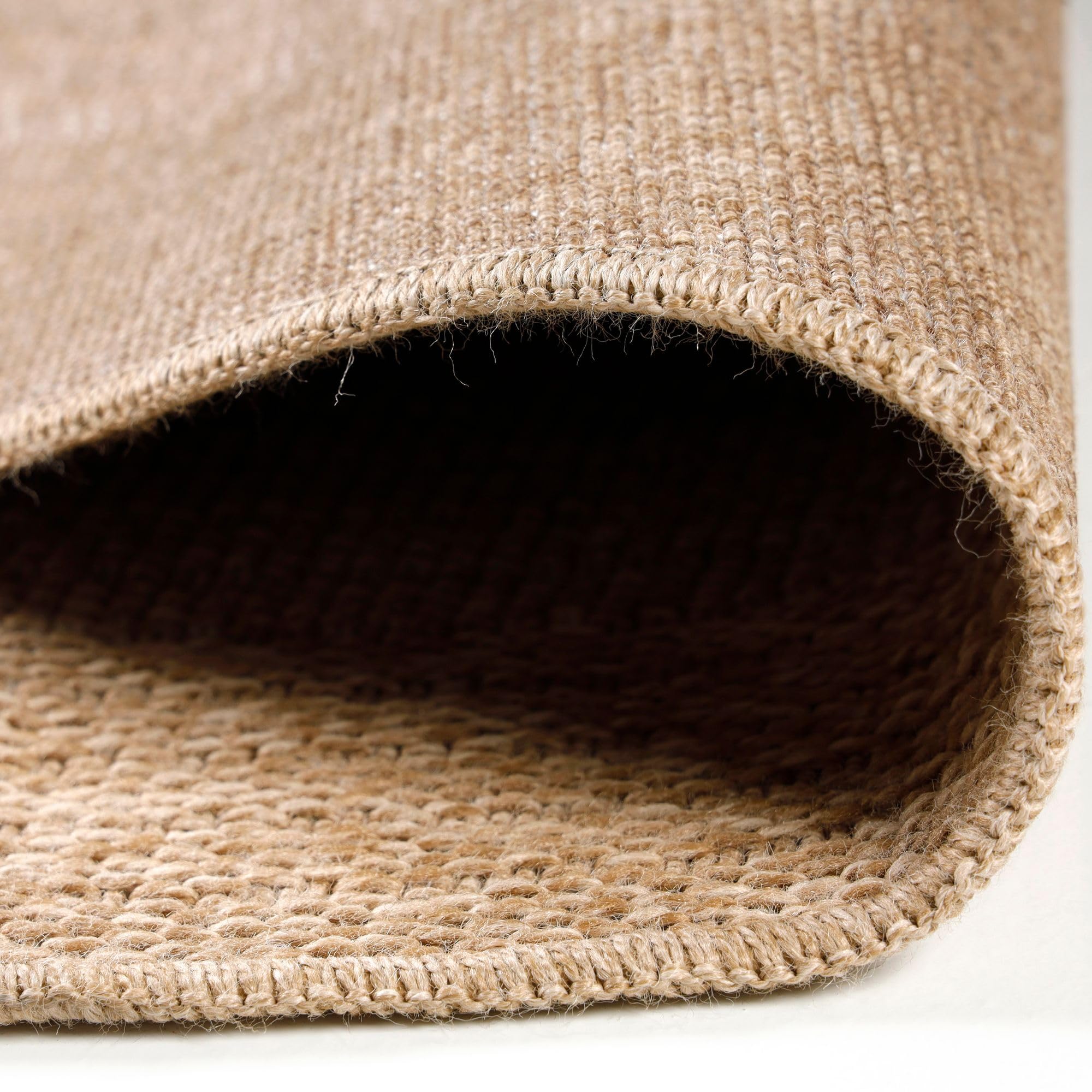 Carpetsale24 Runder In & Outdoor Teppich Wetterfest Sisal Optik Beige 160 cm Rund - Waschbarer Küchenteppich Wasserfest Flachgewebe Natur Optik Vintage Design Teppiche für Balkon Terrasse Wohnzimmer