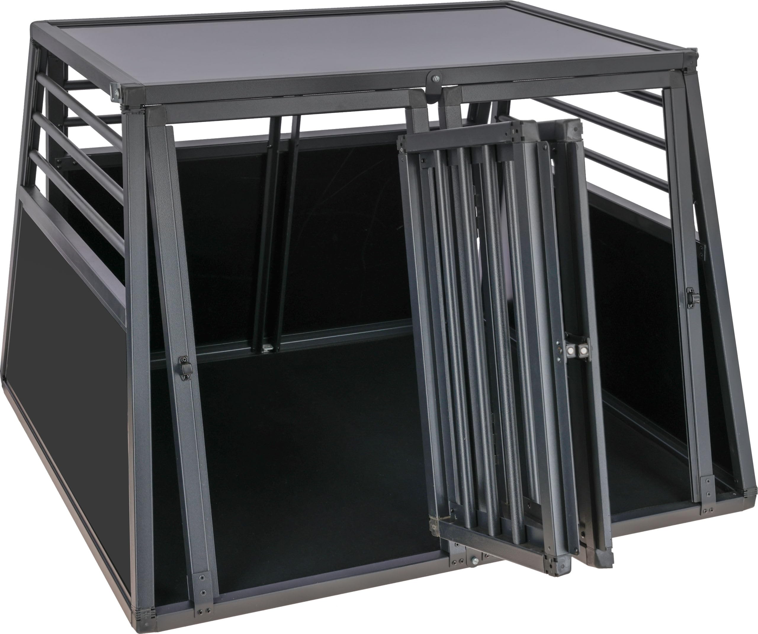 KERBL PET Box trasp. Vacation, alluminio 92x97x68 cm, due porte, graf