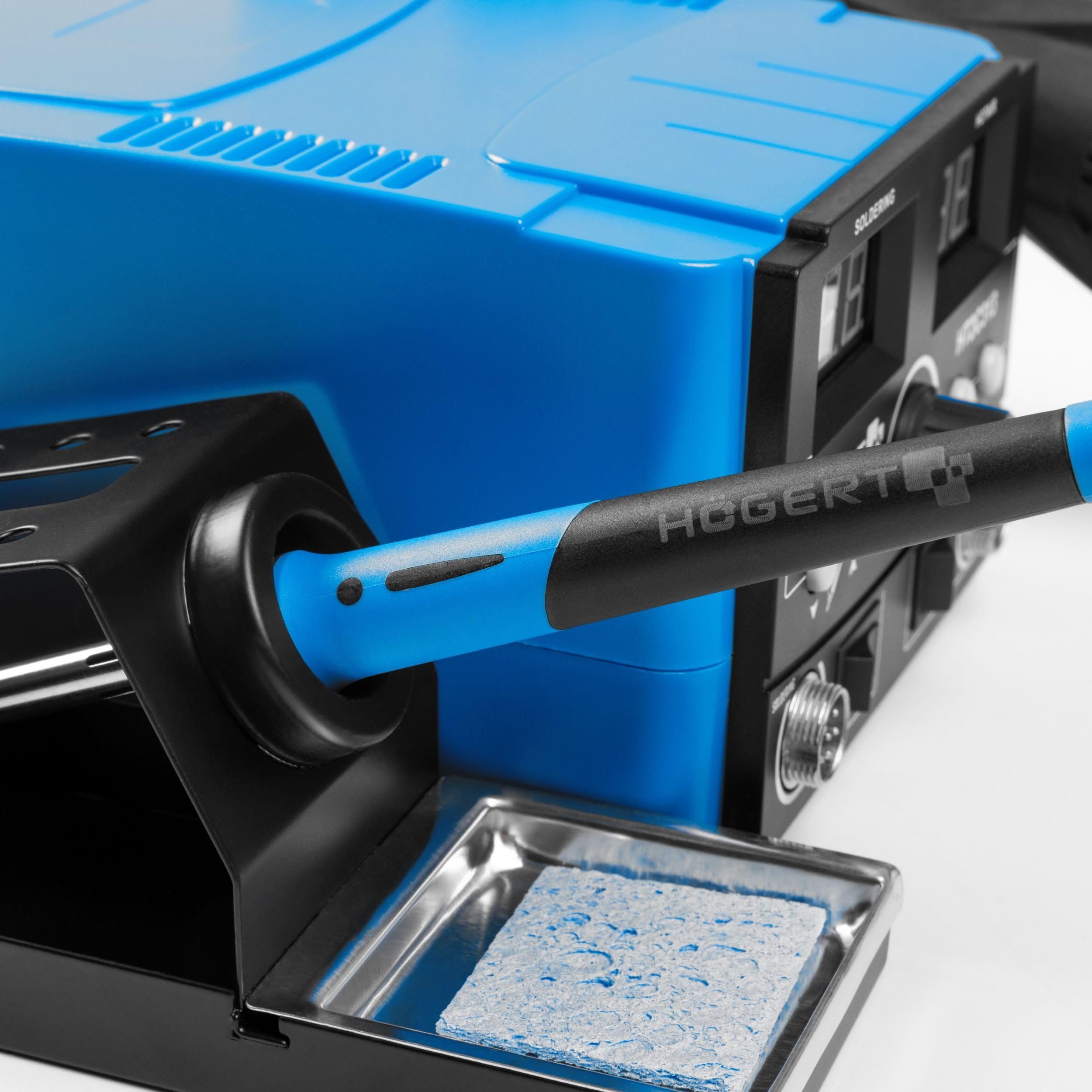 HÖGERT TECHNIK - Estación de soldadura 2 en 1 75W con pistola de aire caliente 750W, control digital de temperatura, pantalla LED, segura para ESD, para reparaciones de SMD y BGA