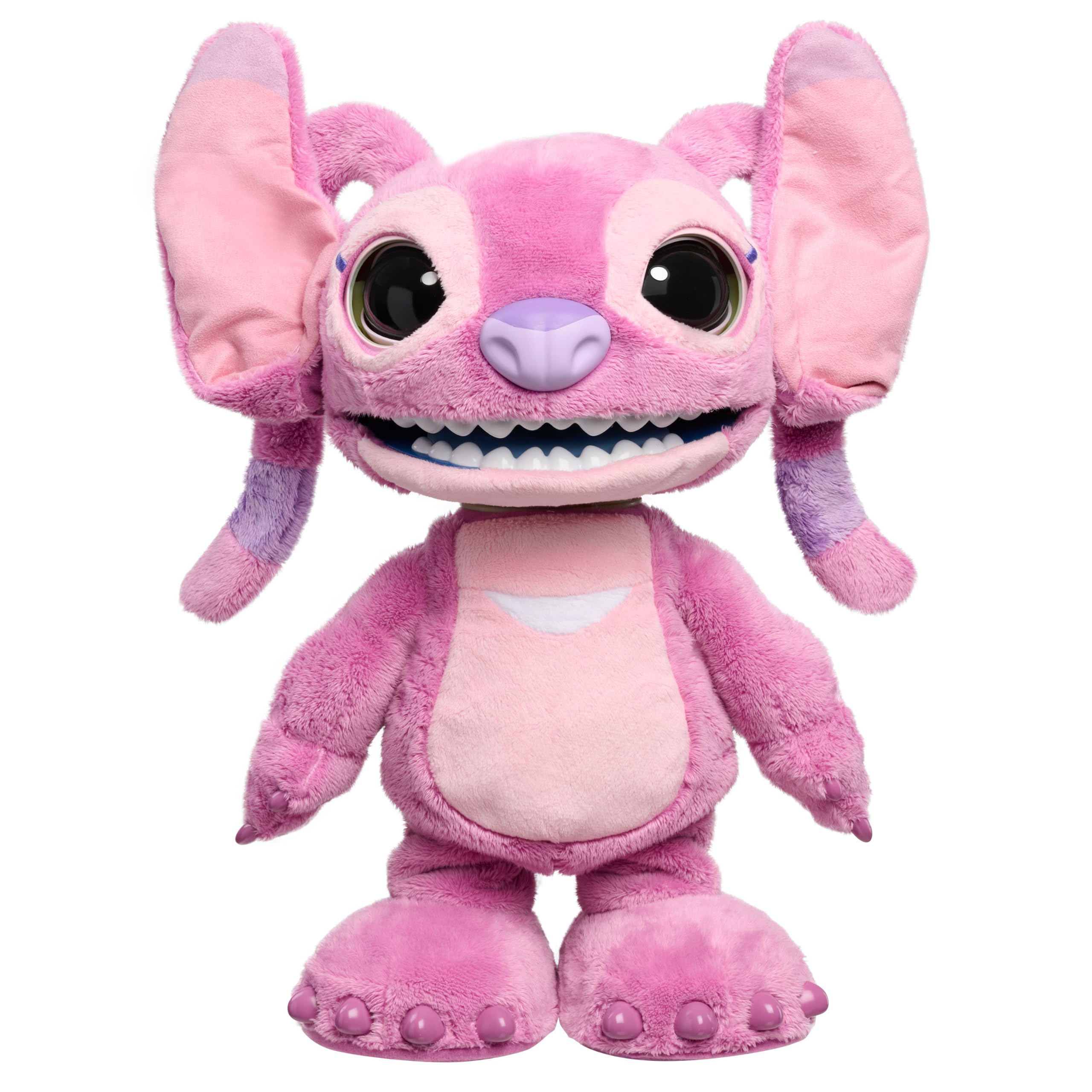 Just Play Peluche Interactivo Disney Stitch Ultimate Angel, de 43 cm, más de 100 Sonidos y reacciones, se Mueve como el Angel de Verdad, para niños a Partir de 3 años