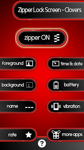 Zipper Bloqueio de ecrã - trevos