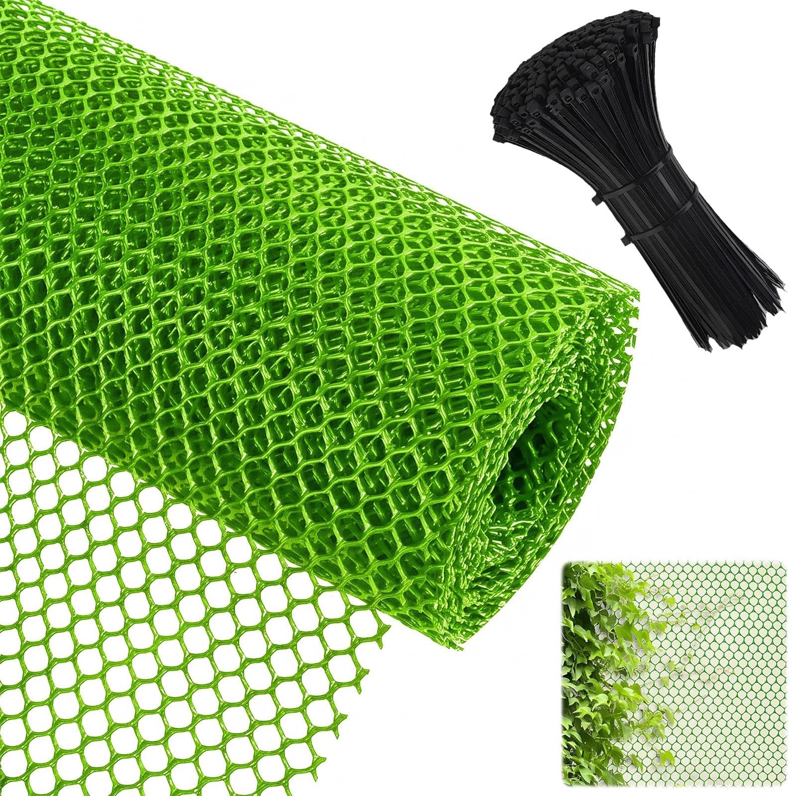 Chicken Wire Mesh Roll & Plastic Mesh Fencing– 40cm x 3m Heavy-Duty Garden Netting for Poultry Farming, Chicken Coops and Balcony Protection – Rust-Proof Wire Netting for the Garden (Green)