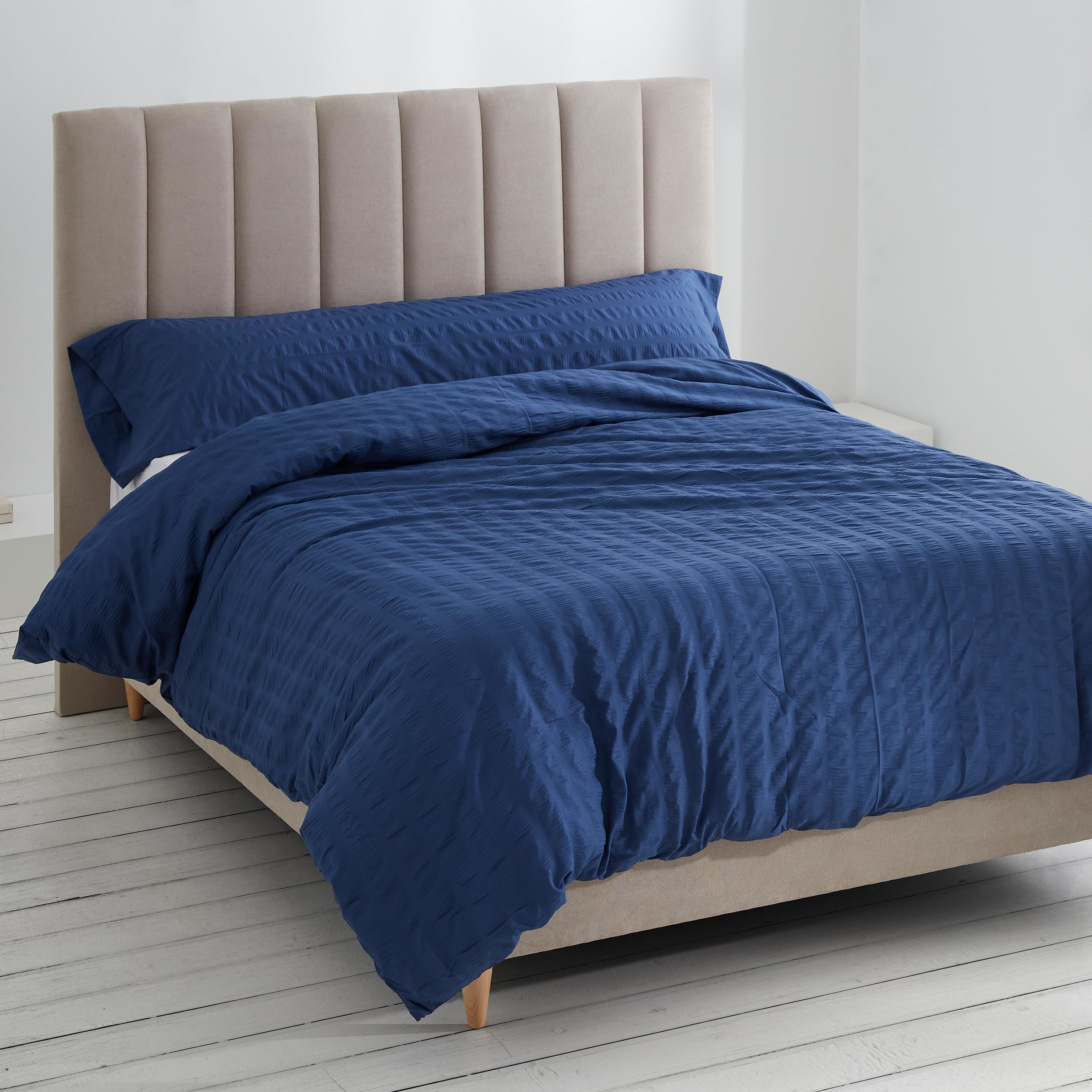 Taie d'oreiller coton bio taupe lot de 2 avec double surpiqûre