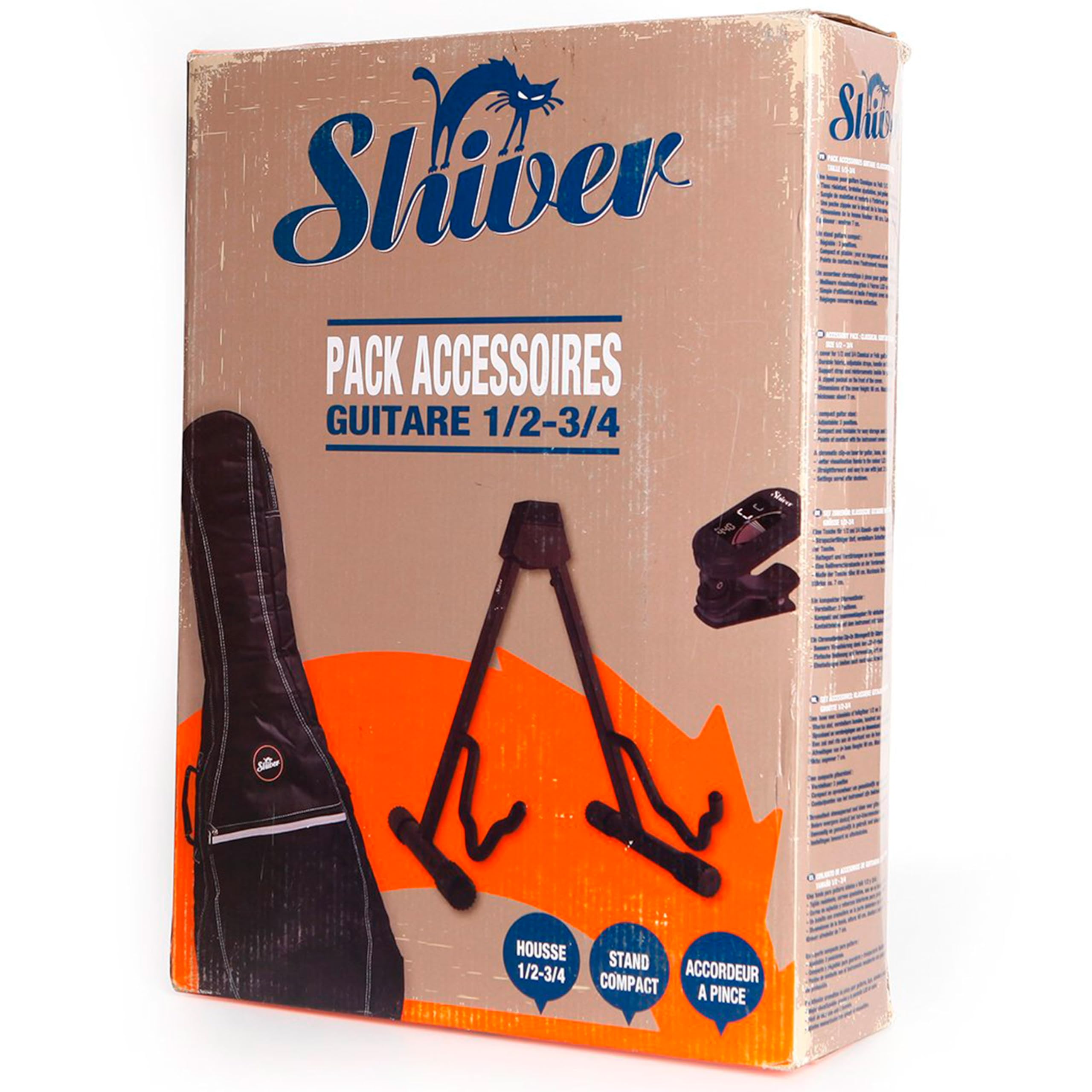 Shiver Housses et Etuis Guitare Pack d’Accessoires pour Les Guitares 1/2 et 3/4
