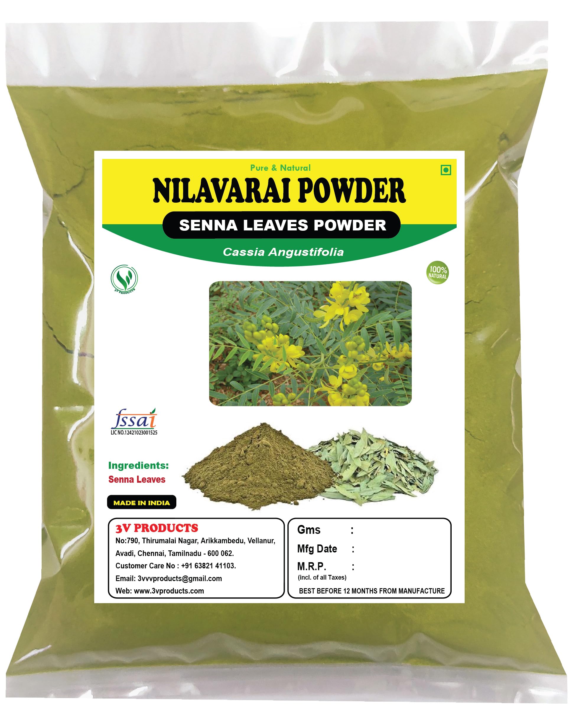 Senna Powder 300g | Nilavarai | Sonamukhi | Cassia Angustifolia (Pack of 3x100g) (B08J7GXW1Q) Amazon Price History, Amazon Price Tracker